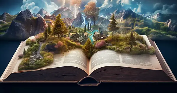 Imagen de un libro abierto que da sensación de magia y fantasía